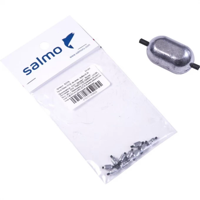 Груза SALMO Oval на силиконовой трубке 00.5г 10шт SOVS-0005 Груза SALMO Oval на силиконовой трубке 00.5г 10шт SOVS-0005
