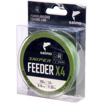 Шнур плетёный SALMO SNIPER х4 FEEDER BRAID Army Green 150/016